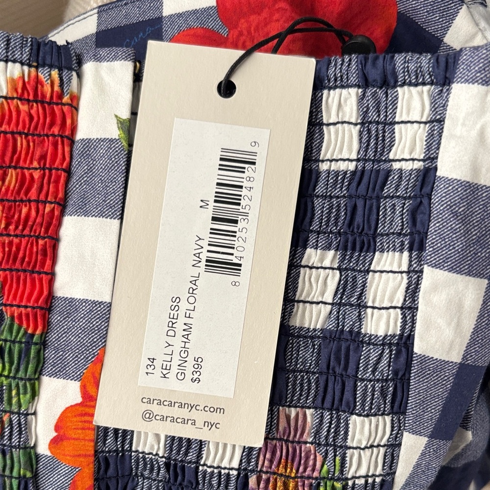 Cara Cara Blue Checkered Floral Mini Dress - Picture 6 of 6
